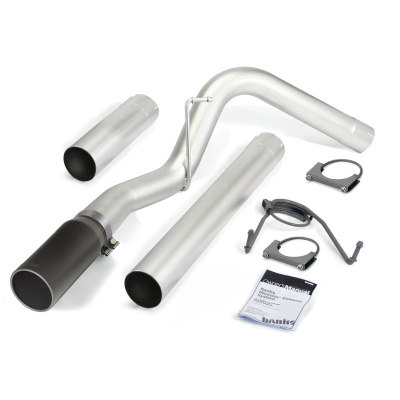 Banks Power 10-13 Dodge 6.7L CCLB Monster Exhaust System - SS Single Exhaust w/ Black Tip 49774-B 49774-B Photo - Primary