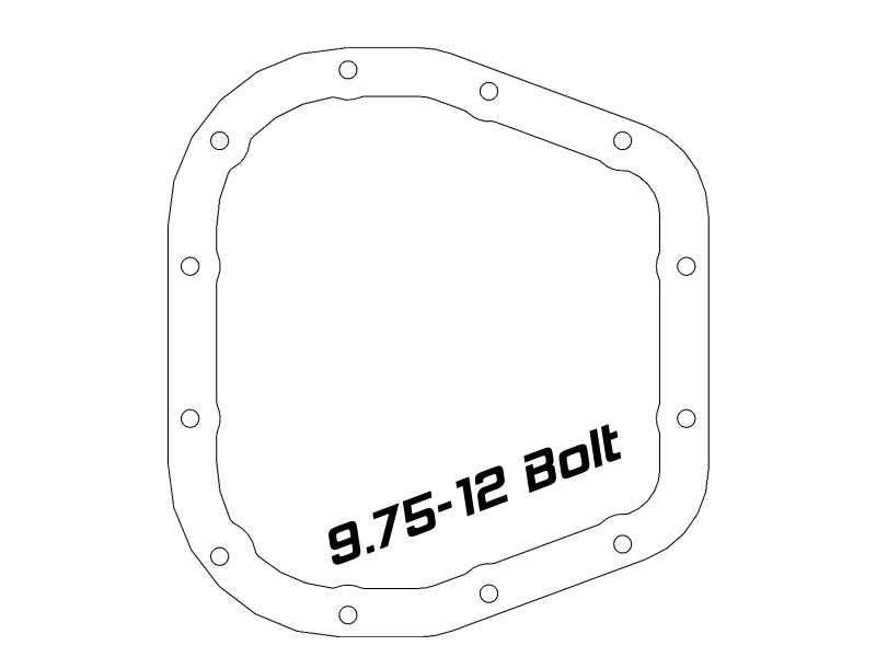 aFe 97-23 Ford F-150 Pro Series Rear Differential Cover Black w/ Machined Fins 46-71320B 46-71320B Technical Drawing