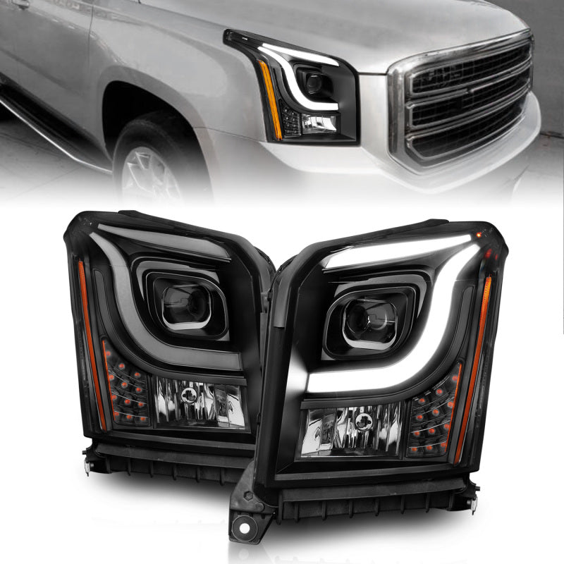 Anzo 15-17 GMC Yukon/Yukon XL Projector Headlights Black Housing/Clear Lens (w/ Light Bars) 111535 111535 Photo - Primary