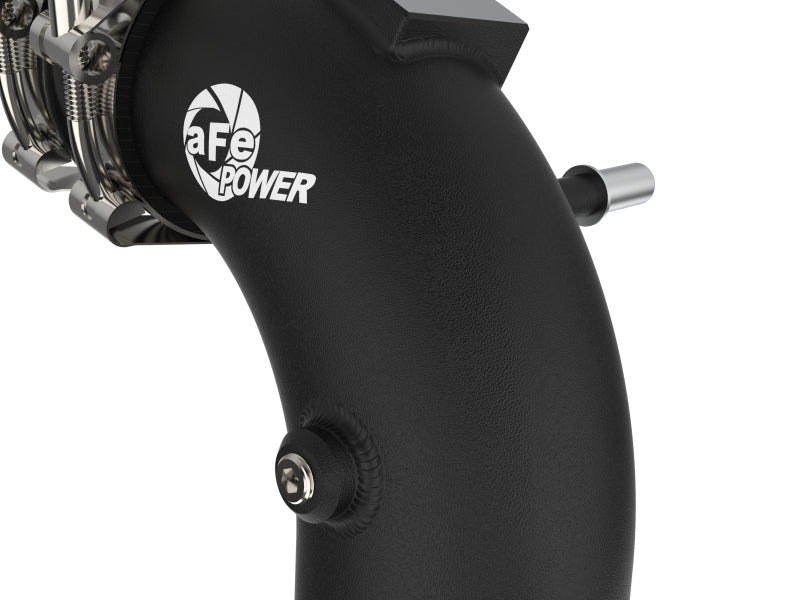aFe 21+ Ford F-150 V6-3.5L (tt) BladeRunner 3in to 3.5in Aluminum Cold Charge Pipe Black 46-20519-B 46-20519-B Photo - Close Up