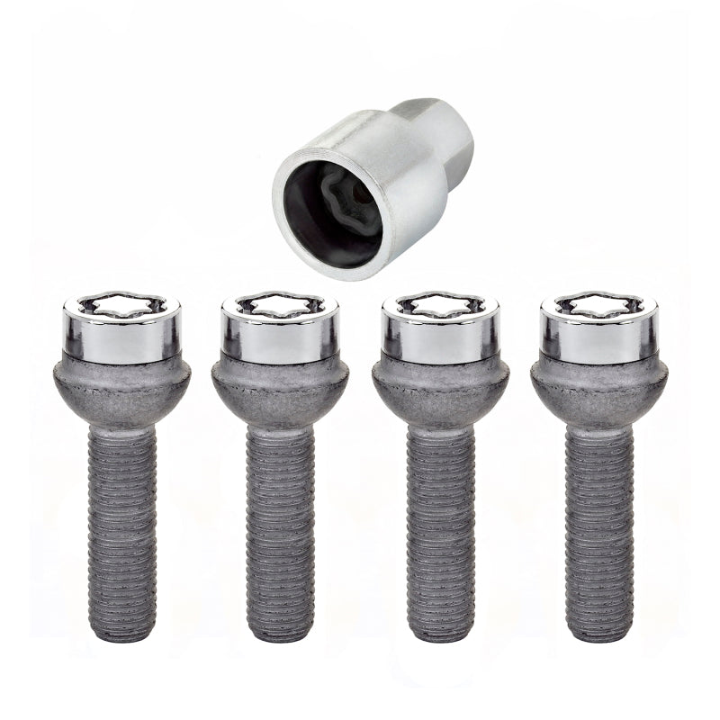 McGard Wheel Lock Bolt Set - 4pk. (Radius Seat) M12X1.5 / 17mm Hex / 39.9mm Shank Length - Chrome 28023 28023 Photo - out of package