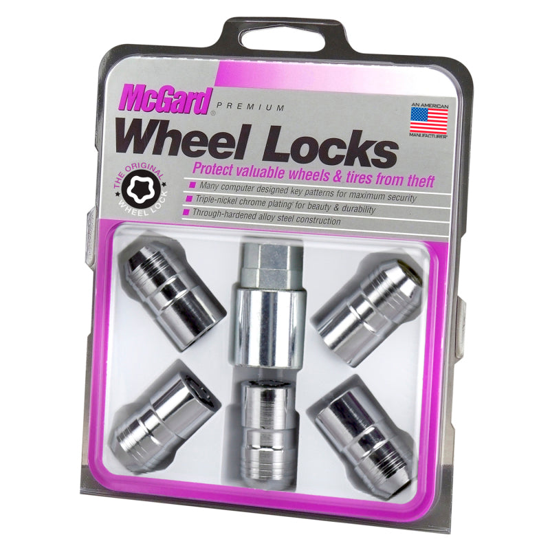 McGard Wheel Lock Nut Set - 5pk. (Cone Seat) M14X1.5 / 22mm Hex / 1.639in OAL - Chrome 24515 24515 Photo - in package