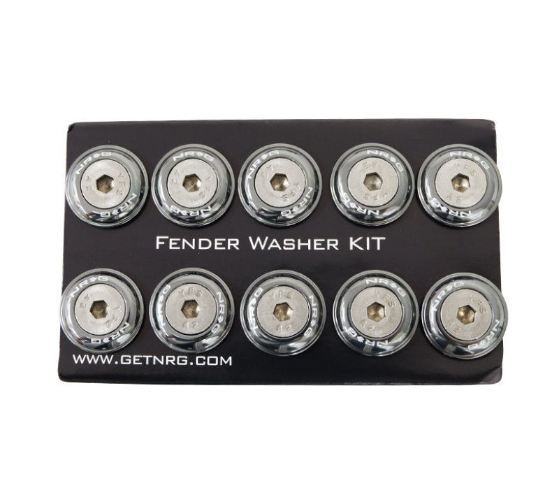 NRG Fender Washer Kit, Set of 10, Gun Metal, Rivets for Plastic FW-100GM Photo - Primary
