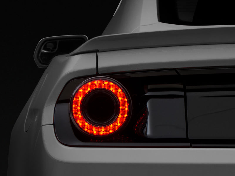 Raxiom 15-22 Ford Mustang Halo LED Tail Lights - Gloss Black Housing (Smoked Lens) 393827 393827 Photo - Close Up