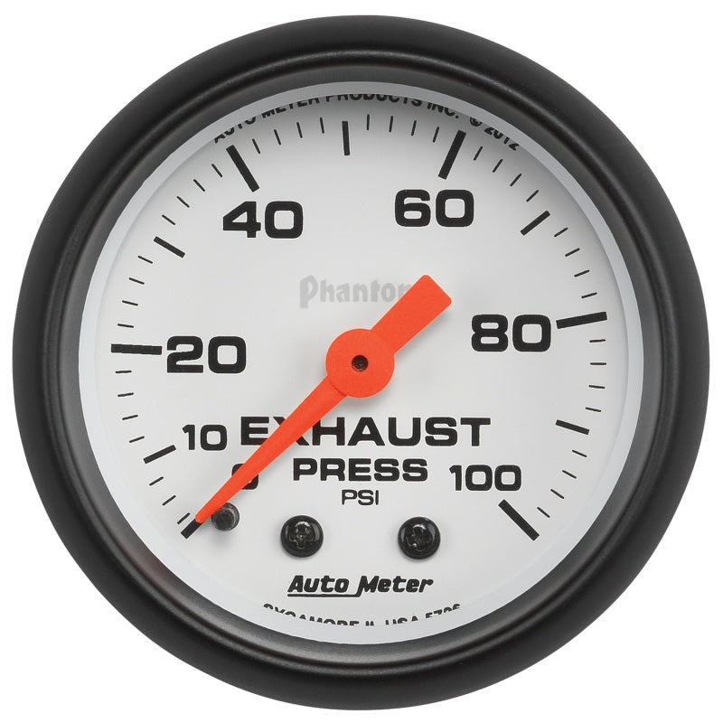 Autometer Gauge, Exhaust Press, 2 1/16", 100Psi, Mechanical, Phantom 5726 Photo - Primary