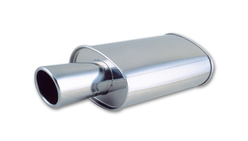 Vibrant STREETPOWER Oval Muffler w/ 4" Round Angle Cut Tip (2.5" inlet) 1046 Photo - Primary