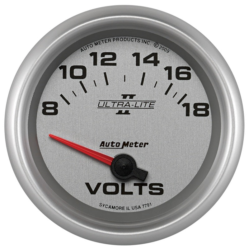 Autometer Gauge, Voltmeter, 2 5/8", 18V, Electric, Ultra-Lite II 7791 Photo - Primary