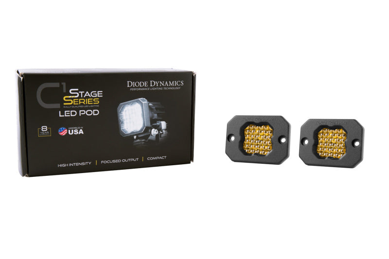 Diode Dynamics Stage Series C1 LED Pod Sport - Yellow Flood Flush ABL (Pair) DD6473P DD6473P User 2