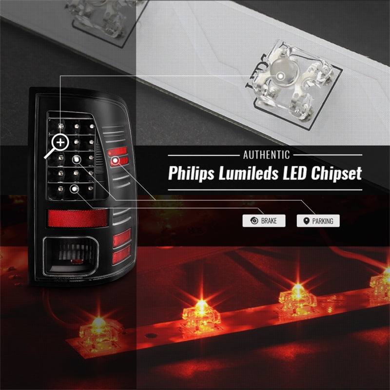 Spyder 13-18 Dodge Ram 2500/3500 LED Tail Lights LED Model Only - All Black (ALT-YD-DRAM13-LED-BKV2) 5085924 5085924 Photo - Unmounted