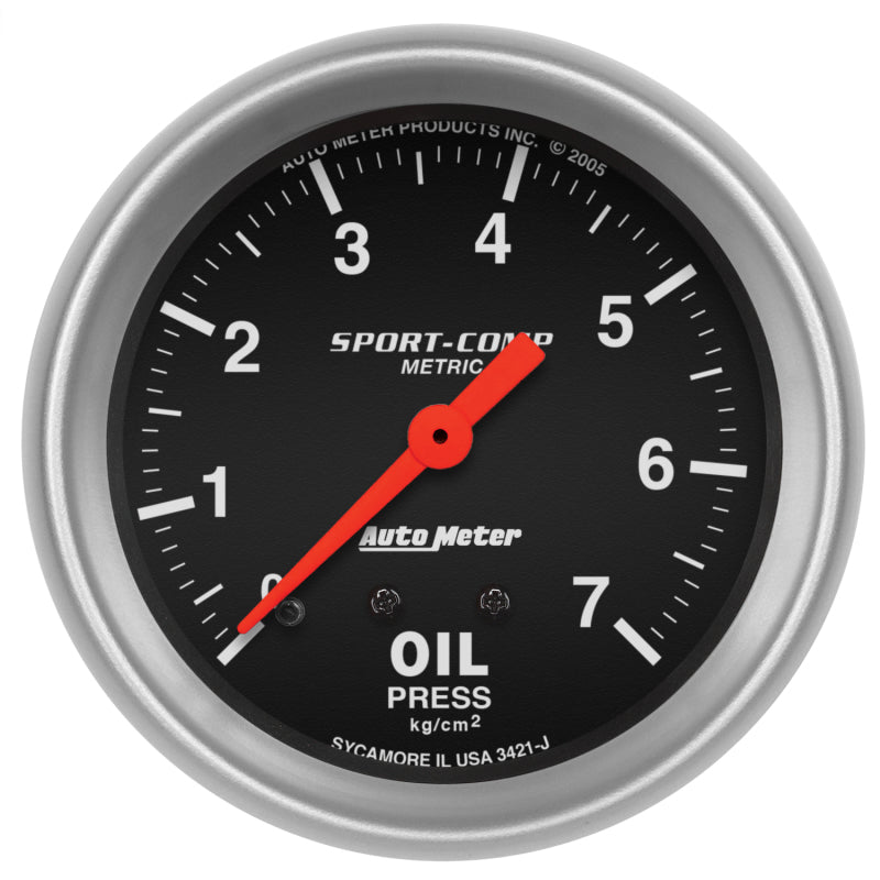 Autometer Gauge, Oil Pressure, 2 5/8", 7.0kg/cm2, Mechanical, Sport-Comp 3421-J Photo - Primary