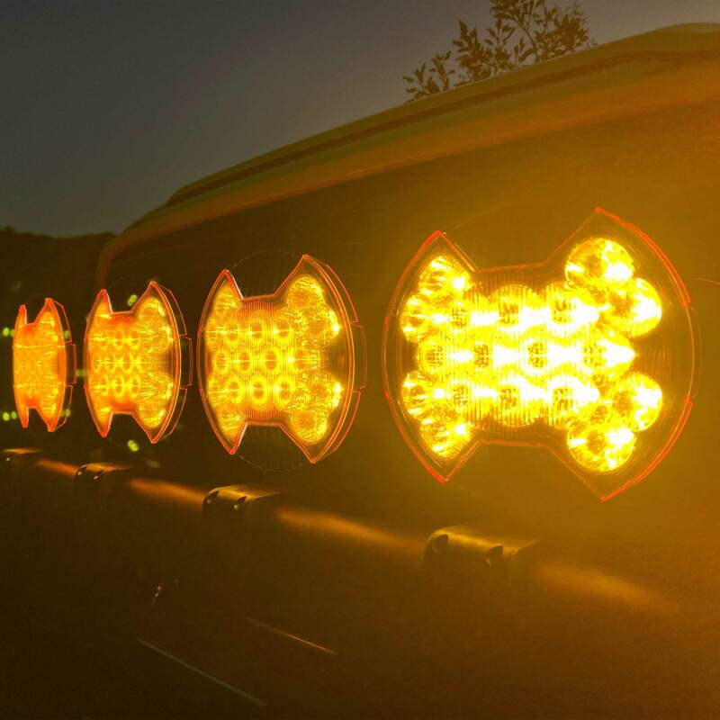 KC HiLiTES SlimLite 8in. LED Light Shield SAE Driving (Shield Only) - Selective Yellow 5210 5210 Photo - lifestyle view