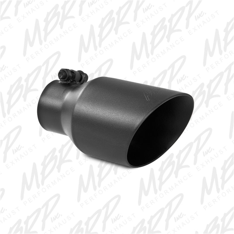 MBRP Universal 4in OD Dual Wall Angled 2.5in Inlet 8in Lgth Exhaust Tip T5123BLK Photo - Primary