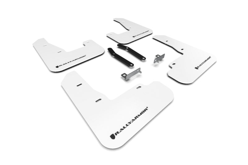 Rally Armor 2019+ Hyundai Elantra N Line UR White Mud Flap w/ Black Logo MF59-UR-WH/BLK MF59-UR-WH/BLK Photo - Primary
