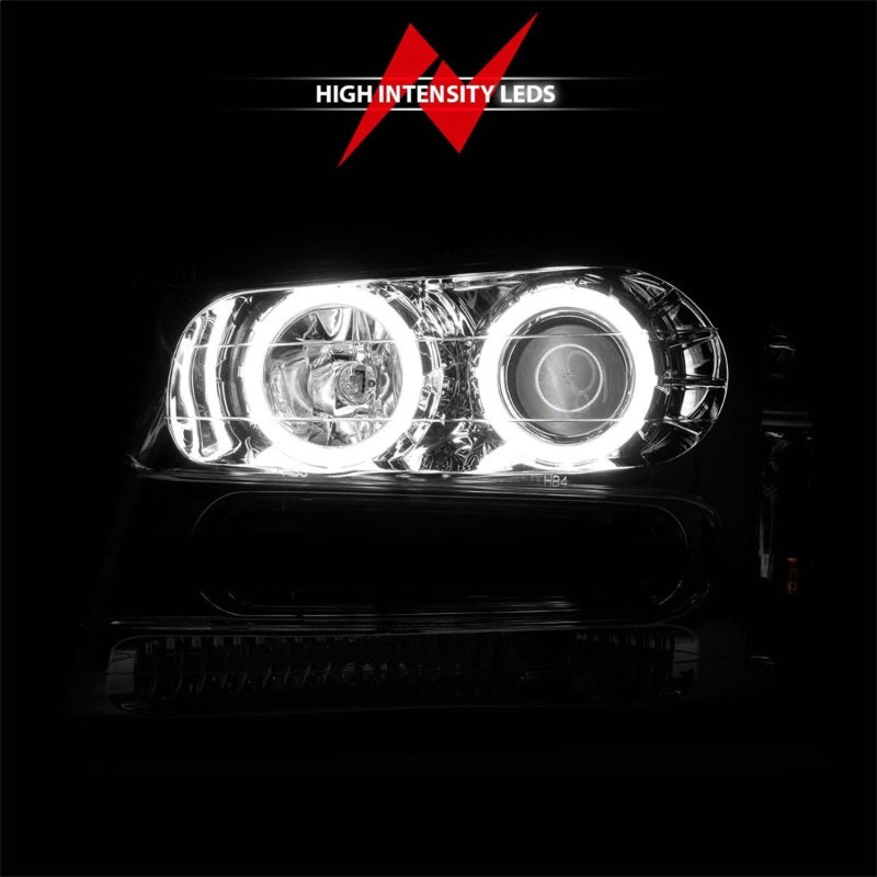 ANZO 02-09 Chevrolet Trailblazer Projector Headlights w/ Halo Chrome Housing (Non-LT Models) 111573 111573 Photo - Unmounted