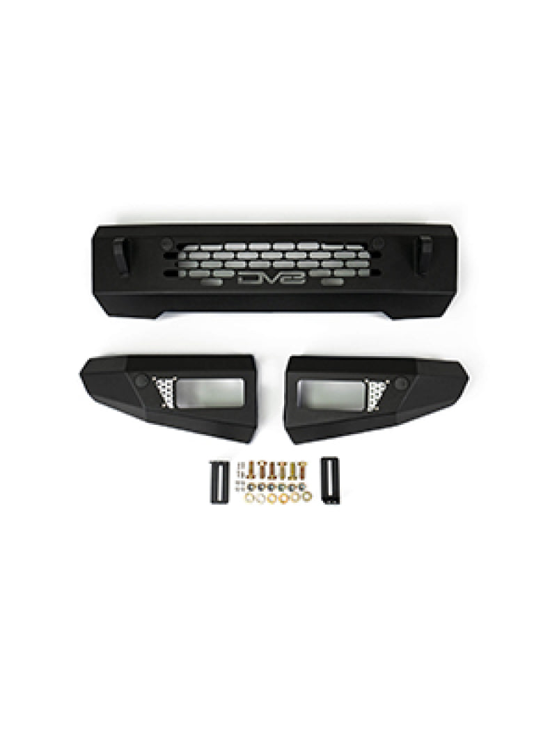 DV8 Offroad 2021+ Ford Bronco Bumper- Accommodates 20in Dual Row Light Bar & (4) 3in Pod Light Mount FBBR-03 FBBR-03 Photo - Unmounted