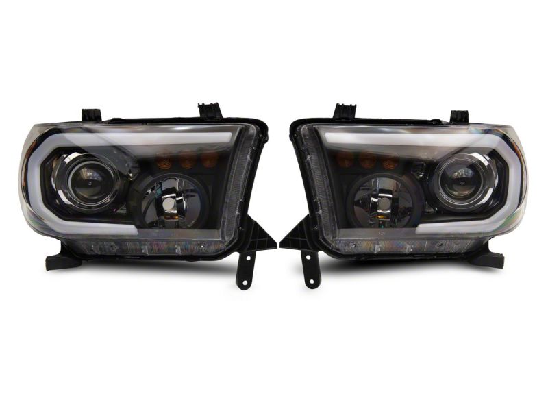 Raxiom 07-13 Toyota Tundra Axial Projector Headlights w/ SEQL LED Bar- Blk Housing (Clear Lens) TU16007 TU16007 Photo - Close Up