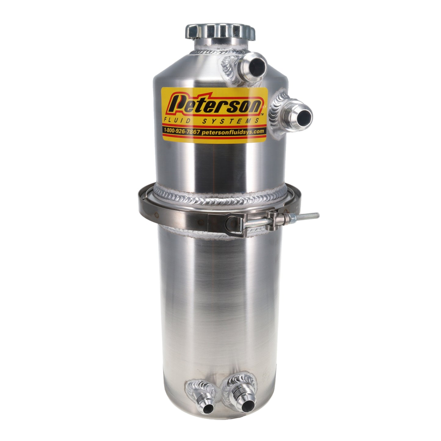 Peterson Fluid Systems Oil Tank 2.0 Tank Single Scavenge Inlet -12AN Male Fittings 08-1025