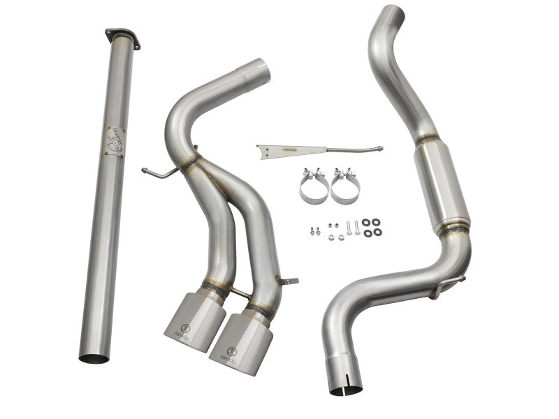 aFe Takeda 3in 304 Stainless Steel Cat-Back Exhaust System w/Polished Tip 49-33083-P Photo - Unmounted