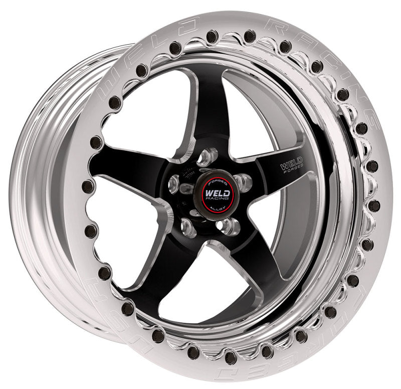 Weld S71 17x12 / 5x4.5 BP / 4.8in. BS Black Wheel (Medium Pad) - Polished Single Beadlock MT 71MB7120A48G 71MB7120A48G Photo - Primary