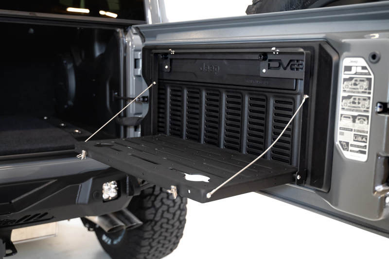 DV8 Jeep JL Tailgate Mounted Table (Trail Table) - Black TTJL-01 TTJL-01 Photo - Mounted