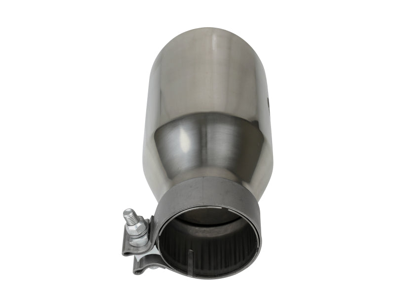 aFe MACH Force-Xp Univ 304 SS Double-Wall Clamp-On Exhaust Tip - Polished - 3in Inlet - 4.5in Outlet 49T30454-P093 49T30454-P093 Photo - Unmounted