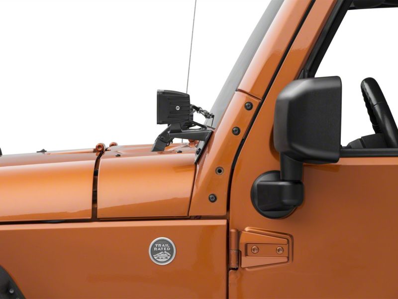 Raxiom 07-18 Jeep Wrangler JK Axial Series Windshield Pillar Mounted Light Brackets J109492 J109492 Photo - Close Up