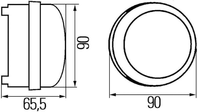 Hella Daytime Running Lamp Rh Md12/24 2Pt 009599121 009599121 Technical Drawing