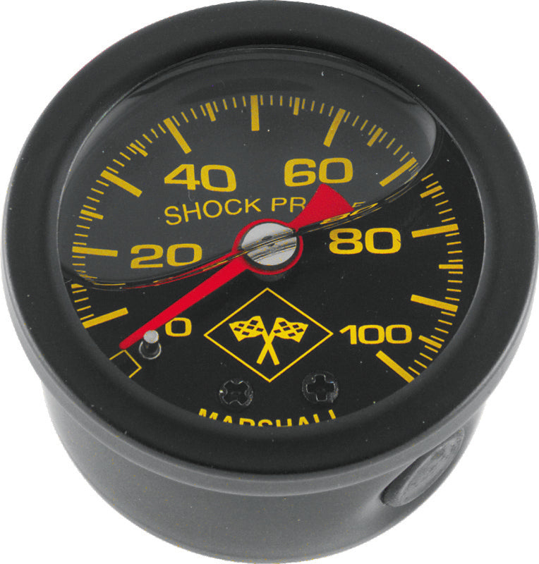Bikers Choice 0-100 PSI Oil Pressure Gauge Black Face Black Bezel Liquid Filled Universal Custom 496460 496460 Photo - Primary