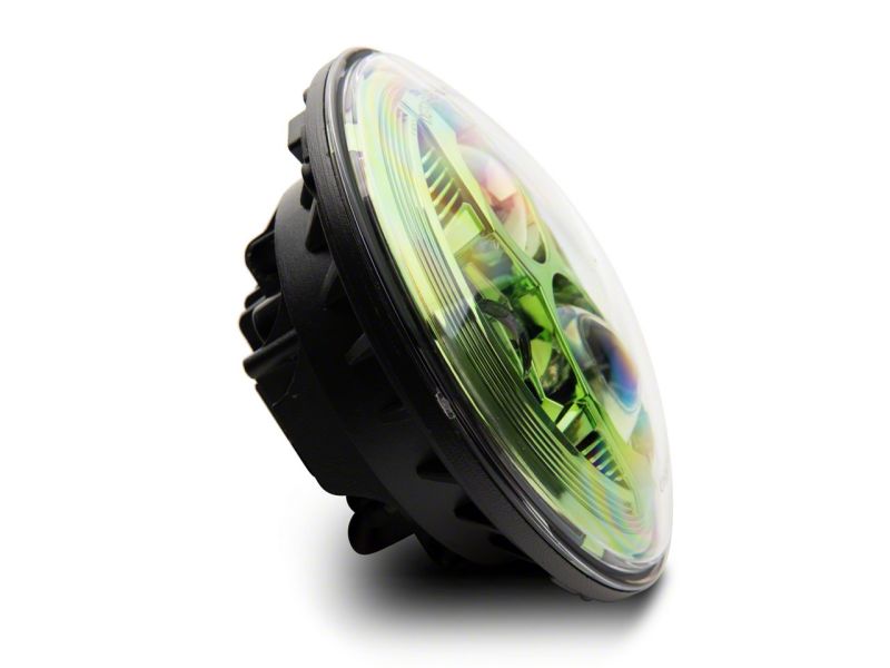 Raxiom 07-18 Jeep Wrangler JK 7-In LED Headlights Green Housing- Clear Lens J154699 J154699 Photo - Close Up