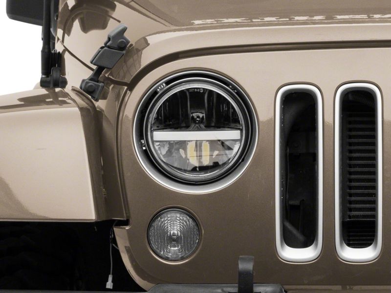 Raxiom 97-18 Jeep Wrangler TJ & JK Axial 7-In LED Headlights w/ DRL - Blk Housing (Clear Lens) J143372 J143372 Photo - Close Up