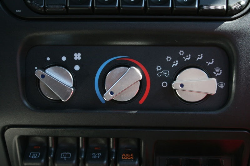 Rugged Ridge 3-Pc Alu Climate Control Knob Set Blue 99-06TJ 11420.03 11420.03 Photo - Mounted