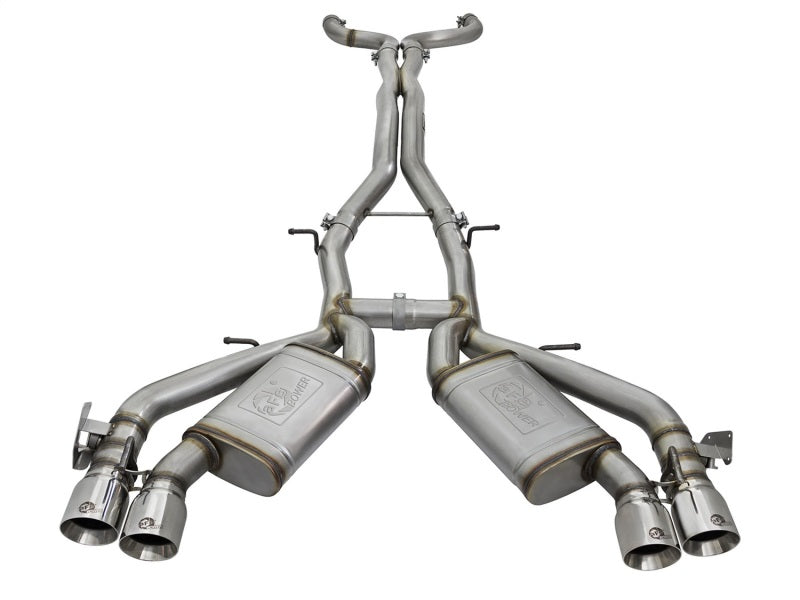 aFe Mach Force-Xp 3in 304 Stainless Steel Cat-Back Exhaust System w/Polish 49-34069-P Photo - Unmounted