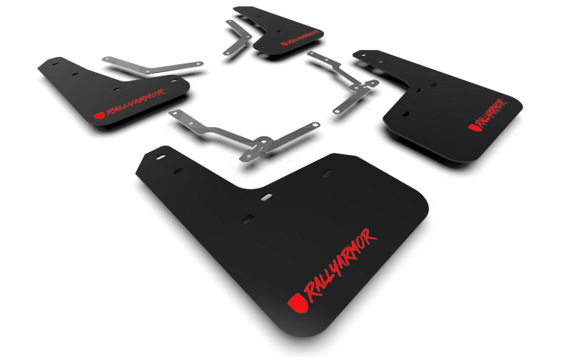 Rally Armor 13+ Ford Focus ST Black Mud Flap w/ Red Logo and Altered Font MF27-UR-BLK/RD-X MF27-UR-BLK/RD-X Photo - Primary