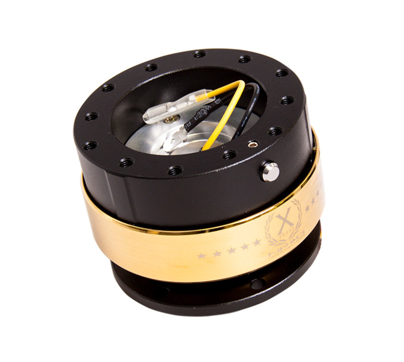 NRG Quick Release Gen 2.0- Quick Release - Black Body/Chrome Gold Ring SRK-200BK-CG Photo - Primary