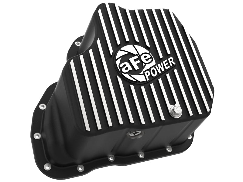 aFe 011-16 GM Diesel Trucks V8-6.6L LML Engine Oil Pan Black POWER Pro Series w/ Machined Fins 46-71080B 46-71080B Photo - Unmounted