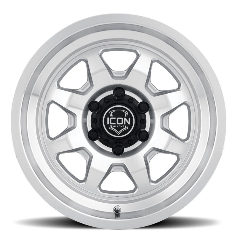 ICON Nuevo 17 X 8.5 6 X 5.5 0mm Offset 4.75in BS Silver Machined 8117858347SM 8117858347SM Photo - Unmounted