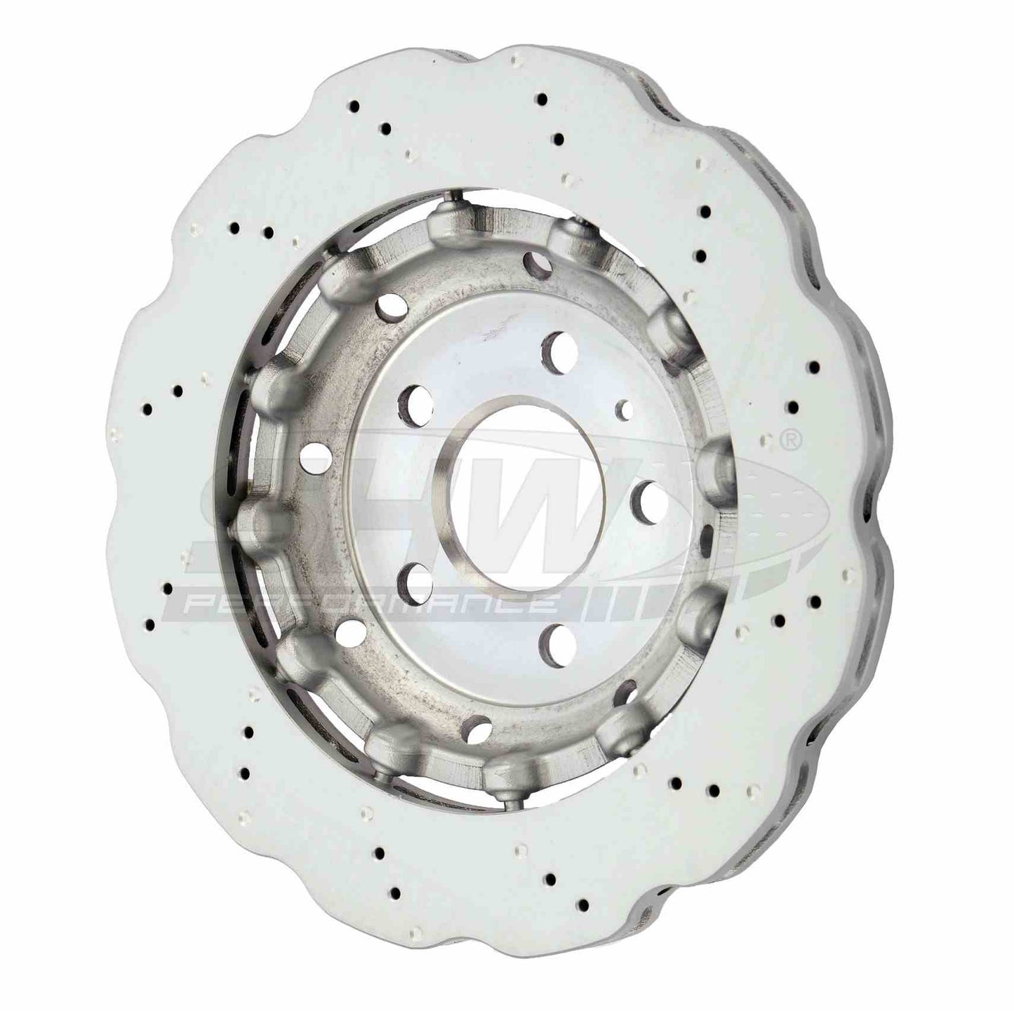SHW Performance SHW 13-15 Audi RS5 4.2L Rear Drilled-Dimpled Lightweight Wavy Brake Rotor ARX48221