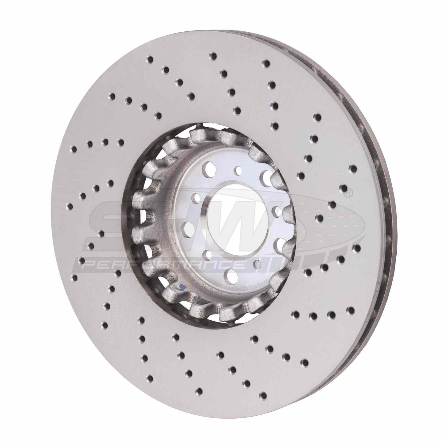SHW Performance SHW 15-18 BMW X5 M 4.4L Left Front Cross-Drilled Lightweight Brake Rotor BFL48501