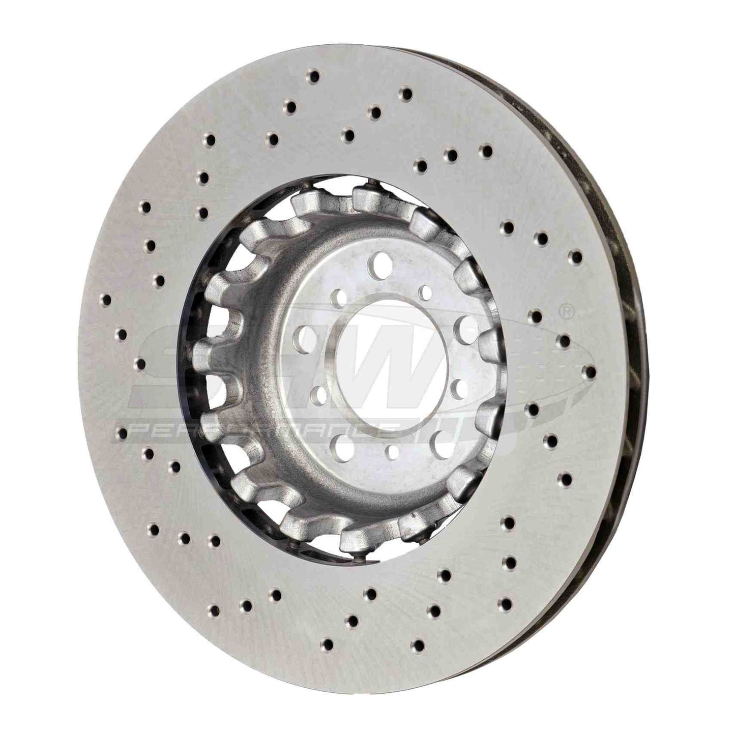 SHW Performance SHW 15-18 BMW M3 3.0L Right Front Cross-Drilled Lightweight Brake Rotor BFR44810