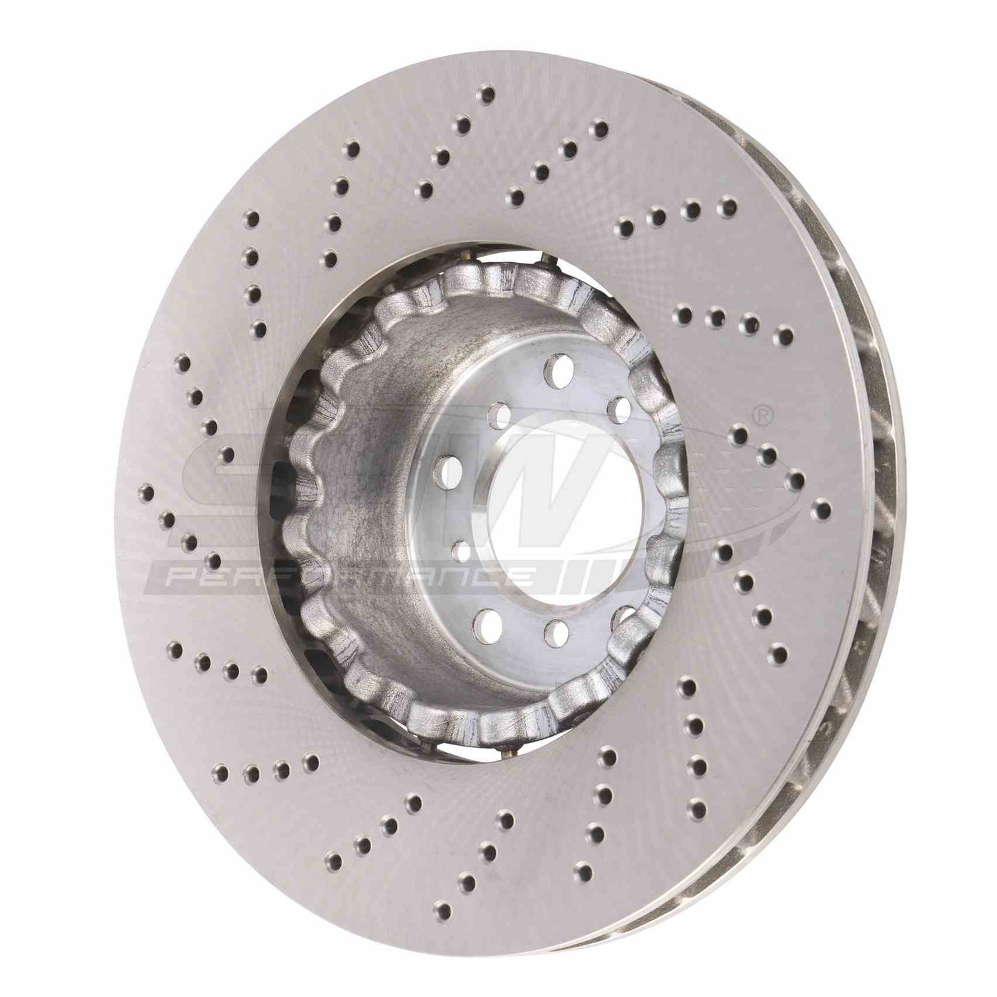 SHW Performance SHW 06-10 BMW M5 5.0L Right Front Cross-Drilled Lightweight Brake Rotor BFR48061