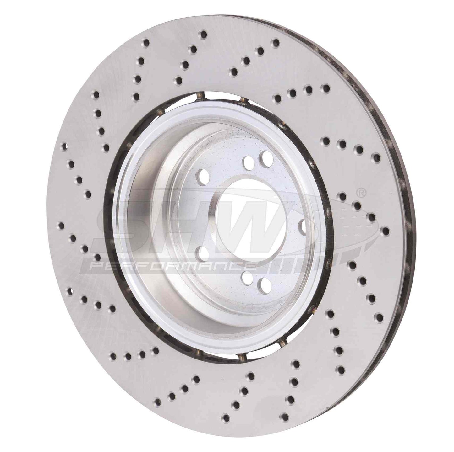 SHW Performance SHW 06-10 BMW M5 5.0L Right Rear Cross-Drilled Lightweight Brake Rotor BRR48081