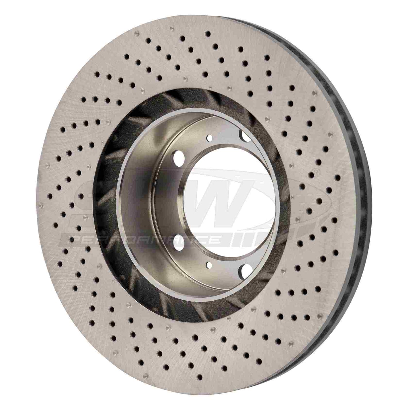 SHW Performance SHW 09-16 Porsche 911 Carrera 3.4L w/o Ceramic Brake Left Front Drilled-Dimpled MB Brake Rotor PFL39971