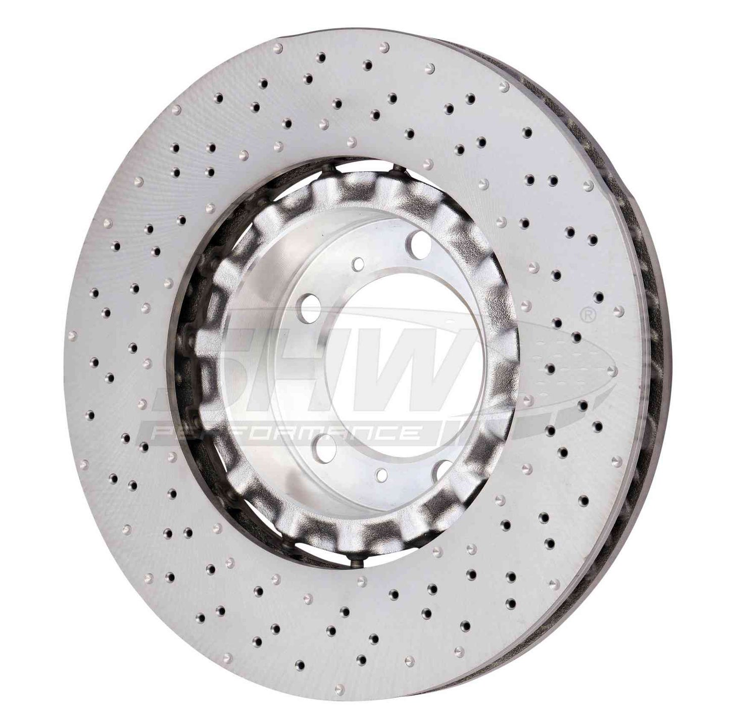 SHW Performance SHW 18-19 Porsche 911 Carrera 4 GTS 3.0L w/o Ceramic Brake Right Frt Drilled-Dimpled LW Brake Rotor PFR49902