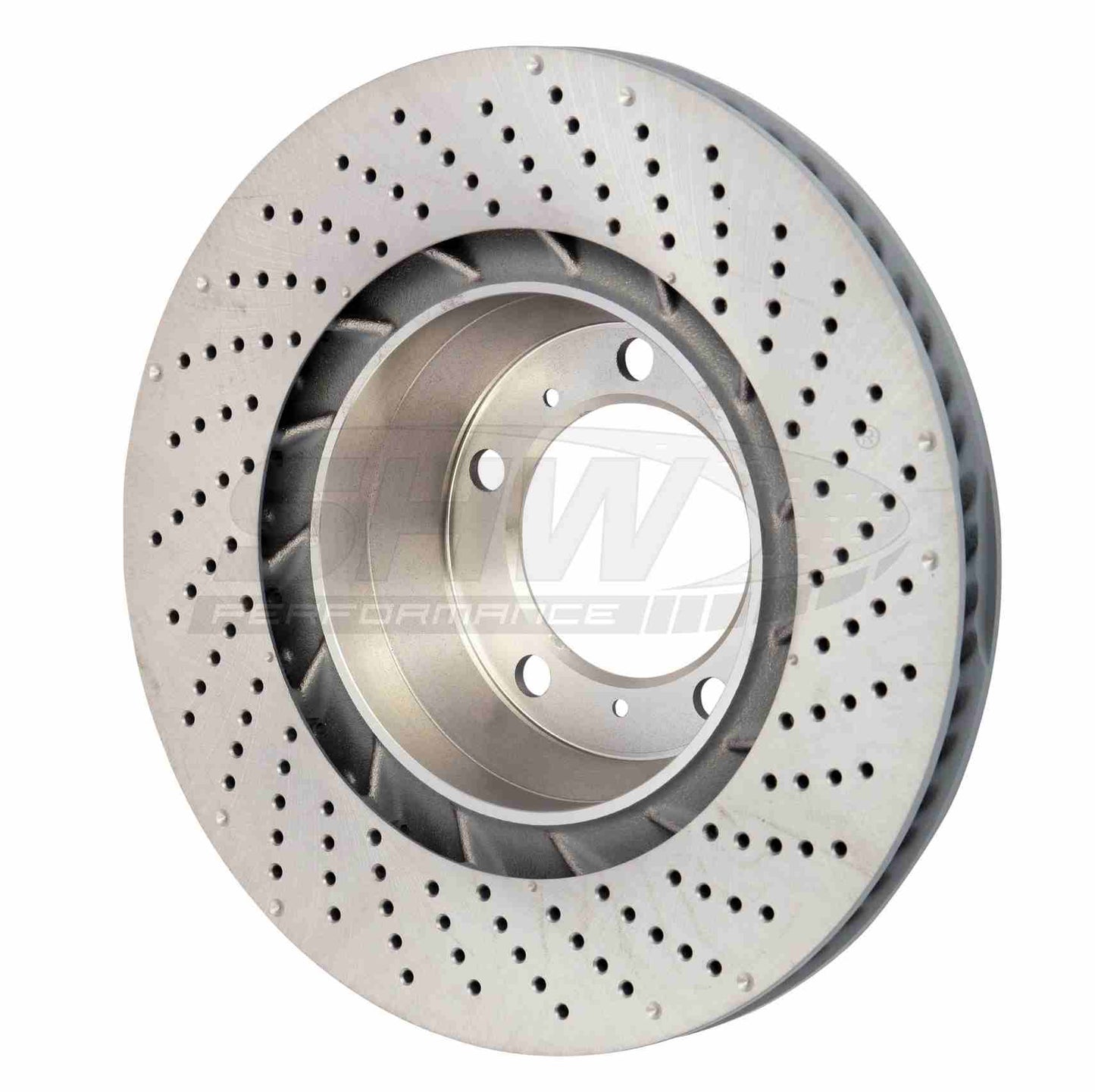 SHW Performance SHW 07-13 Porsche 911 Turbo 3.8L w/o Ceramic Brakes Left Rear Drilled-Dimpled MB Brake Rotor PRL39977