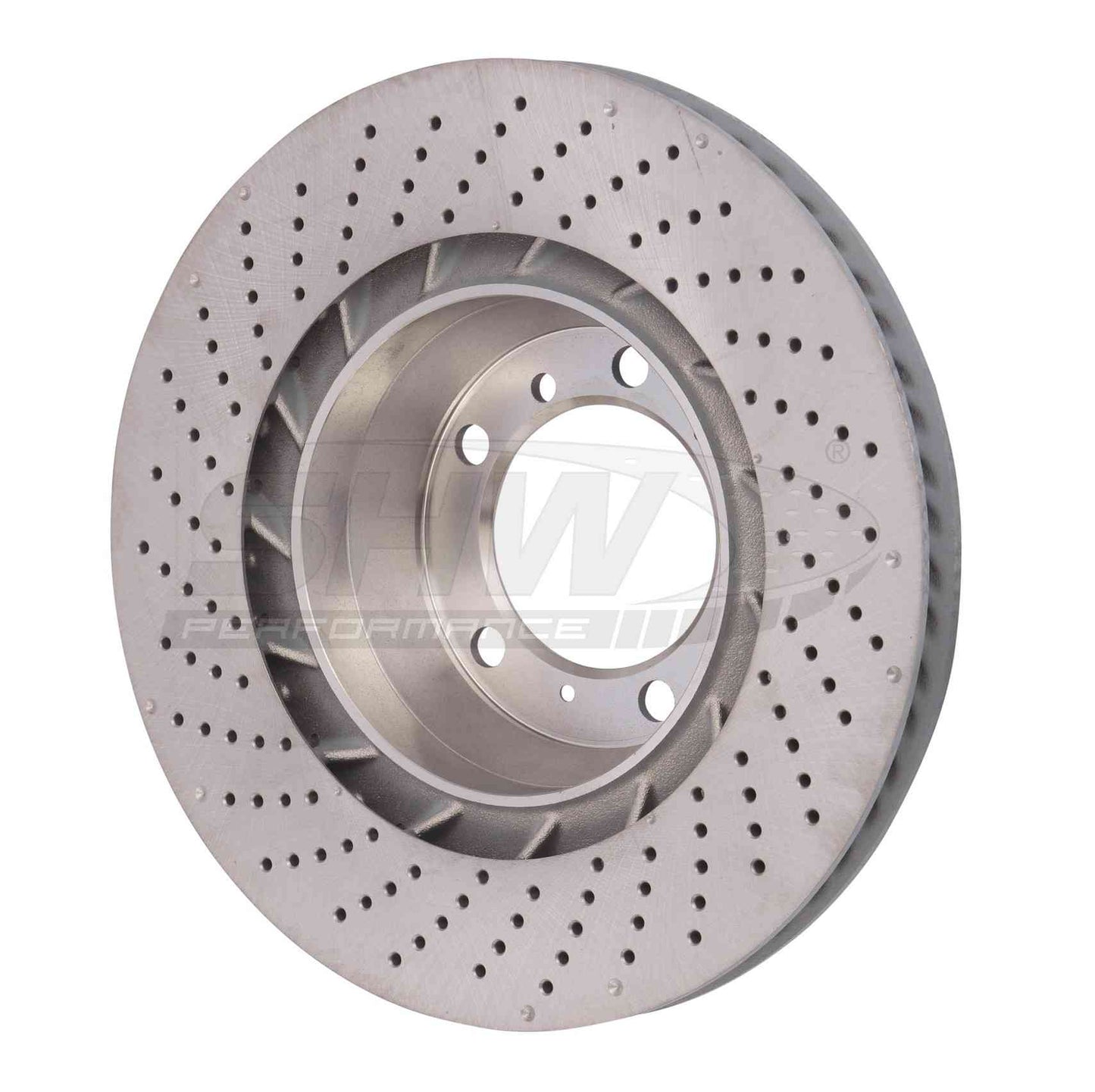 SHW Performance SHW 07-13 Porsche 911 Turbo 3.8L w/o Ceramic Brakes Right Rear Drilled-Dimpled MB Brake Rotor PRR39978
