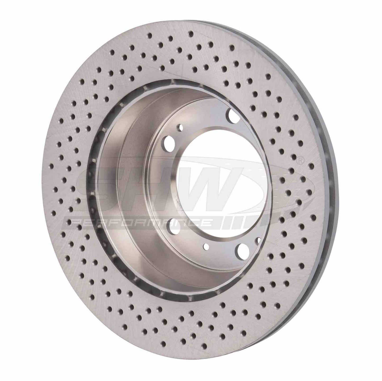 SHW Performance SHW 99-08 Porsche 911 Carrera 3.6L w/o Ceramic Brakes Rear Cross-Drilled Monobloc Brake Rotor PRX39961