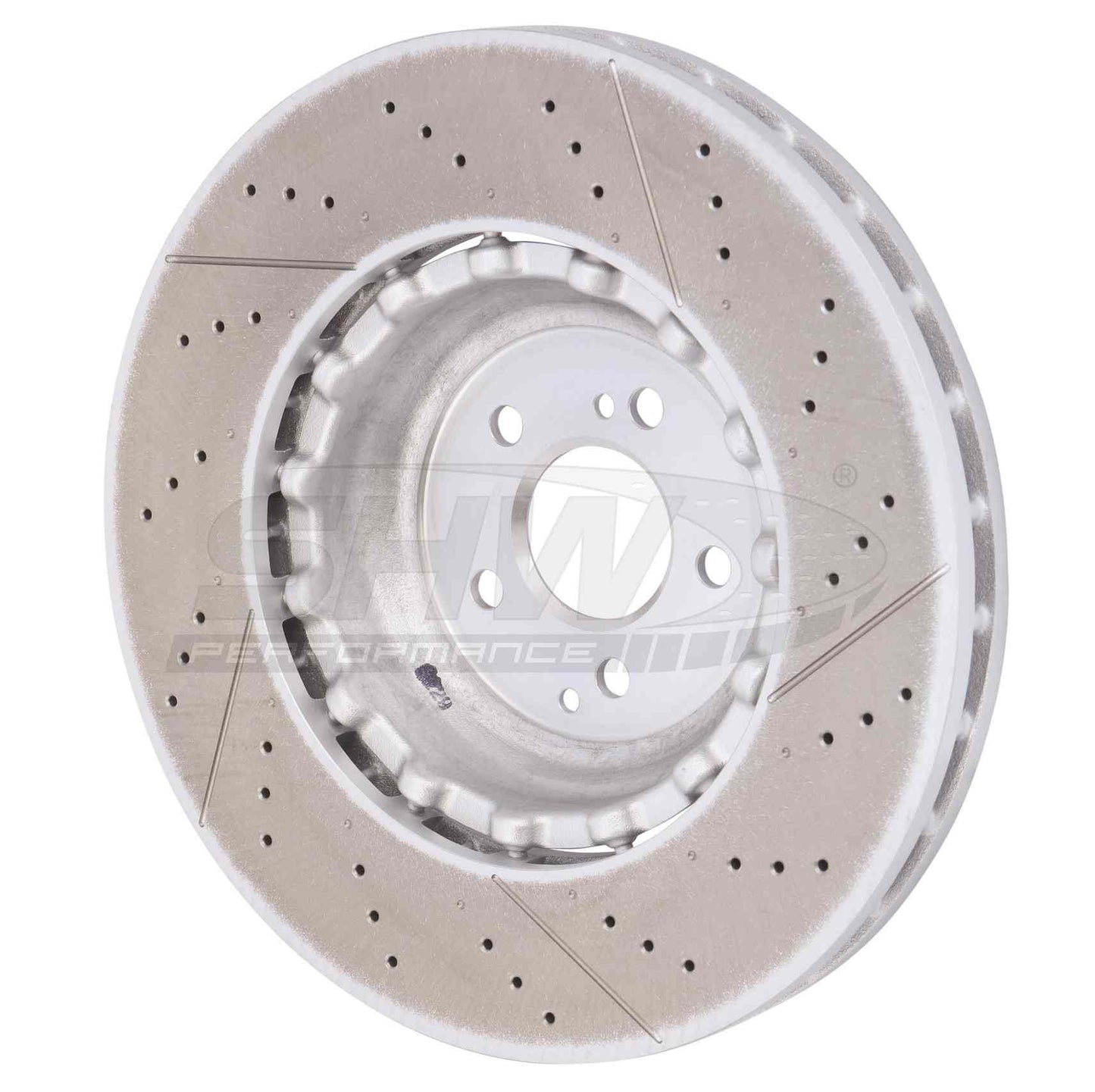 SHW Performance SHW 16-19 Mercedes-Benz C63 AMG 4.0L Front Drilled-Slotted Lightweight Brake Rotor TFX49150
