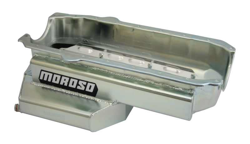 Moroso Pre-85 Chevrolet Small Block (w/Passenger Side Dipstick) Wet Sump 7qt 7-1/8in Steel Oil Pan 21312 21312 Photo - Primary