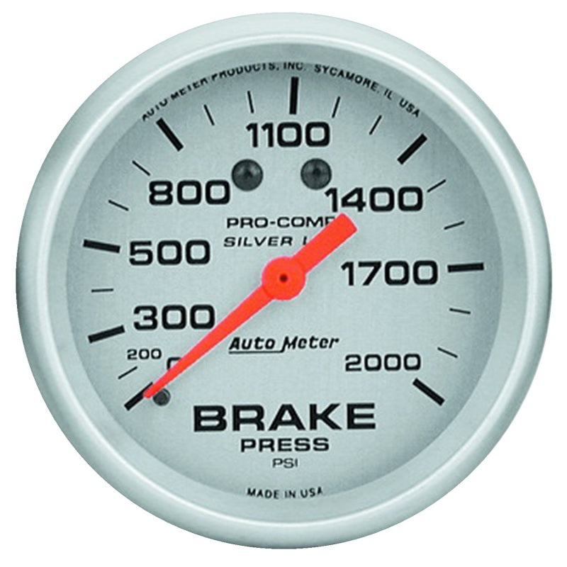Autometer Brake Press, 2 5/8", 2000 Psi, Liquid Filled Mech, Ultra-Lite 4626 Photo - Primary
