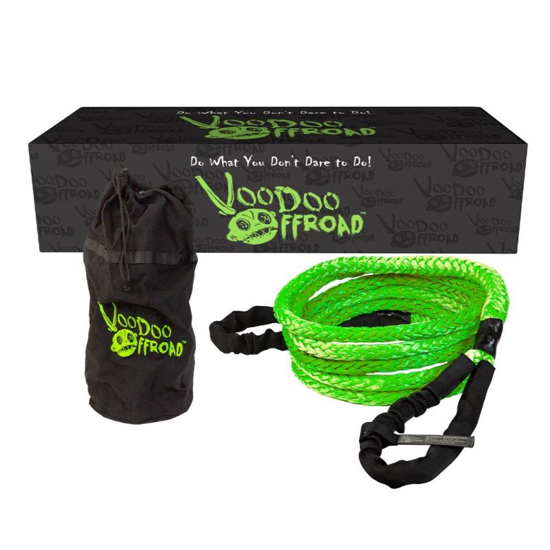 Voodoo Offroad 2.0 Santeria Series 3/4in x 20 ft Kinetic Recovery Rope with Rope Bag - Green 1300008A